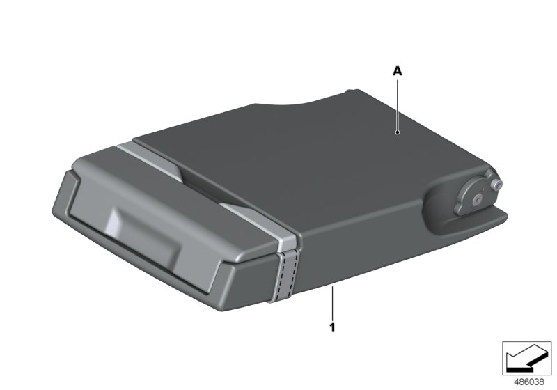 Individual armrest, leather, rear