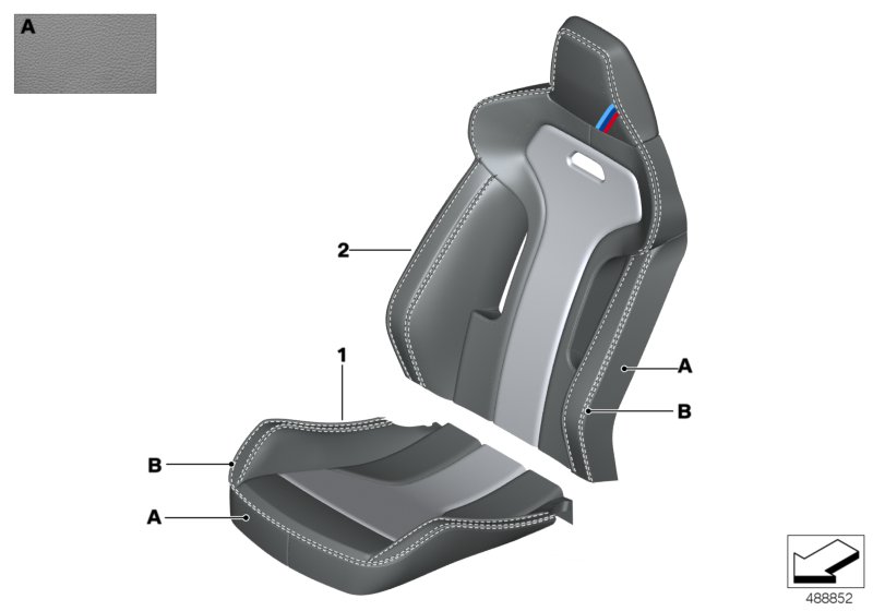 Individual sports seat cover, front