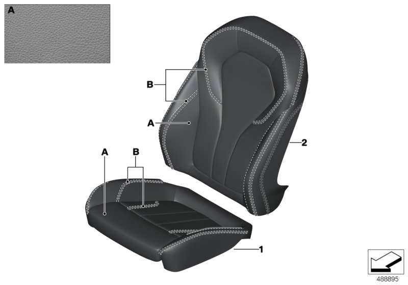 Individual cover, sports seat, leather