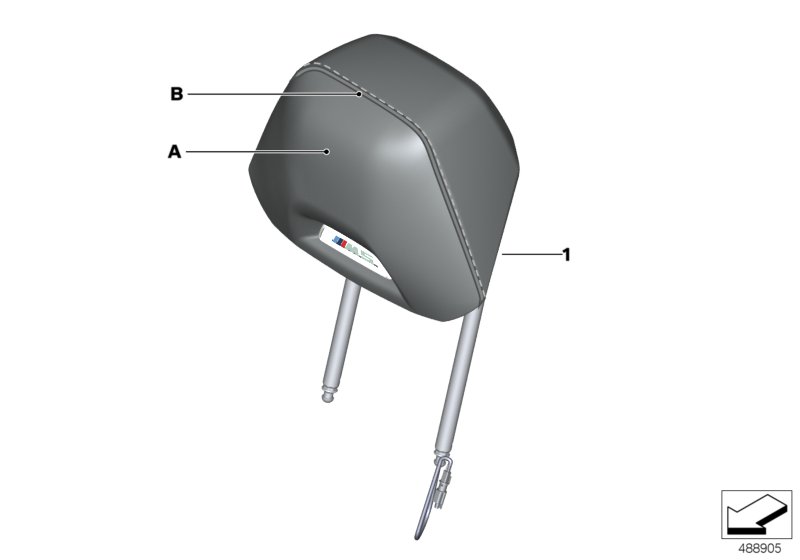 Ind. headrest, sports seat, front